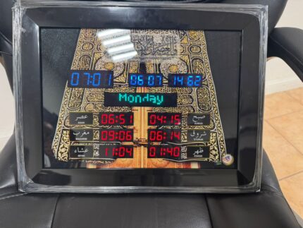Asar digital azan clock showing daily prayer times with clear display for Islamic home use